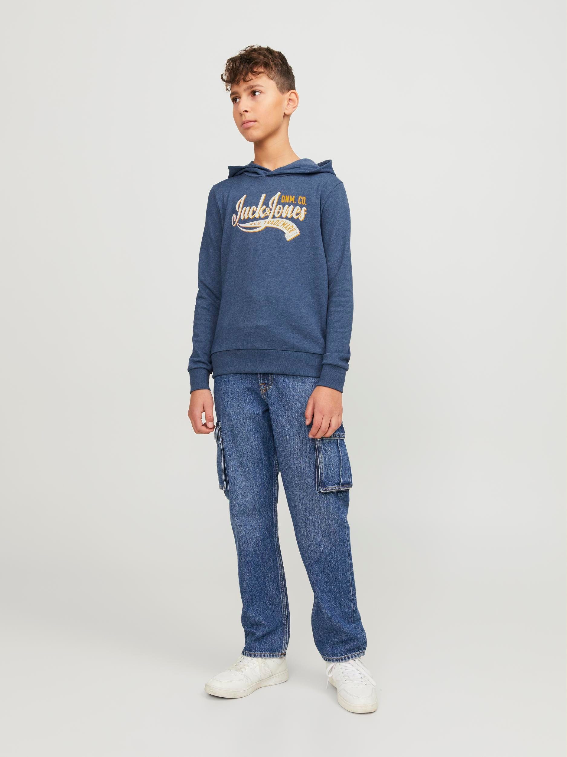 JACK & JONES Jungen Sweatshirt - Lockeres Baumwoll-Mix Shirt Mit Coolem Design