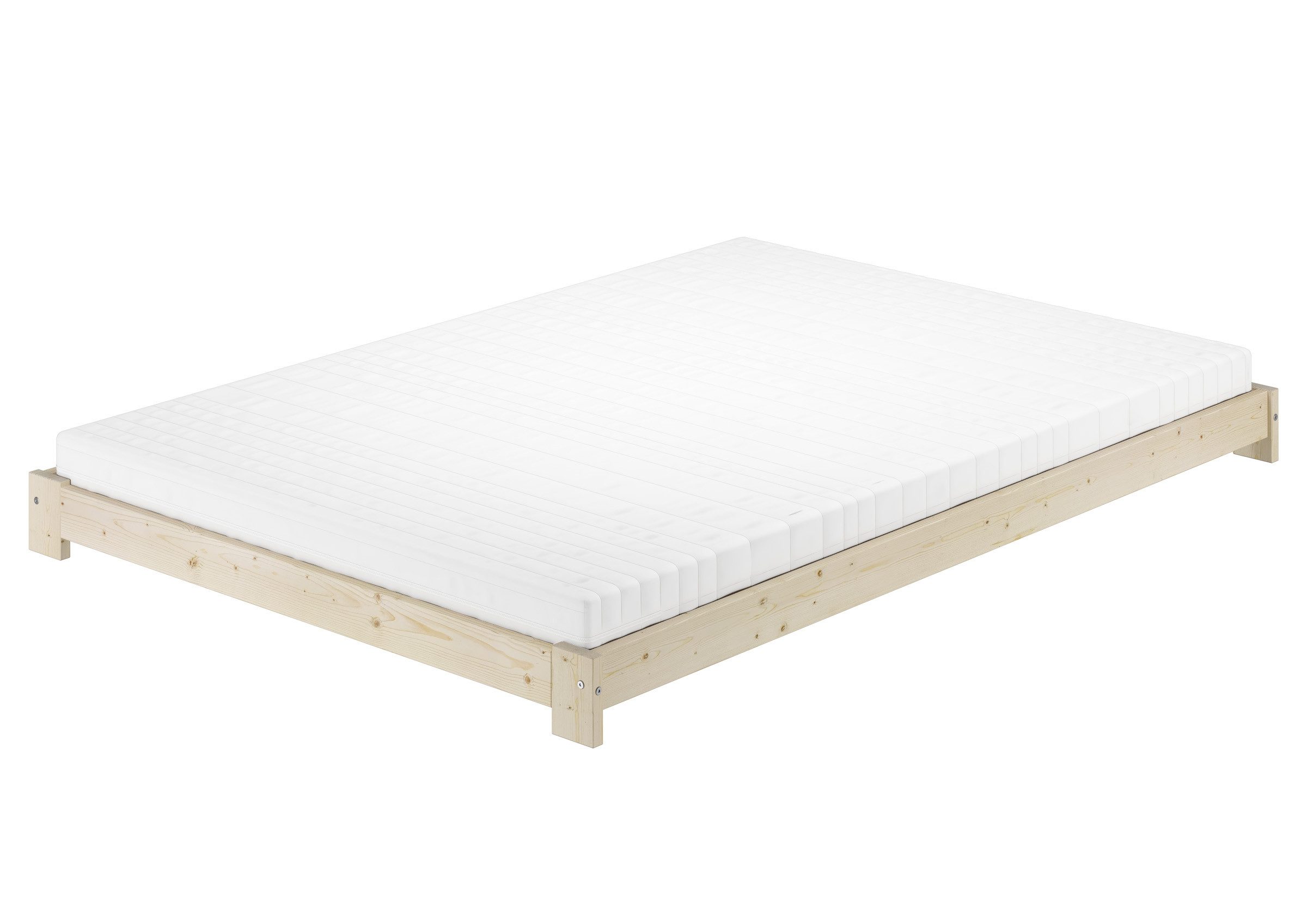 ERST-HOLZ Bett Ehebett Bodennah Fichte/Tanne Unbehandelt günstig online kaufen