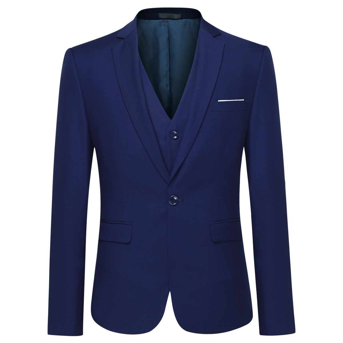 Allthemen Anzug 3-teilig (3 tlg) Edler Slim Fit Herrenanzug für den Business-Bereich