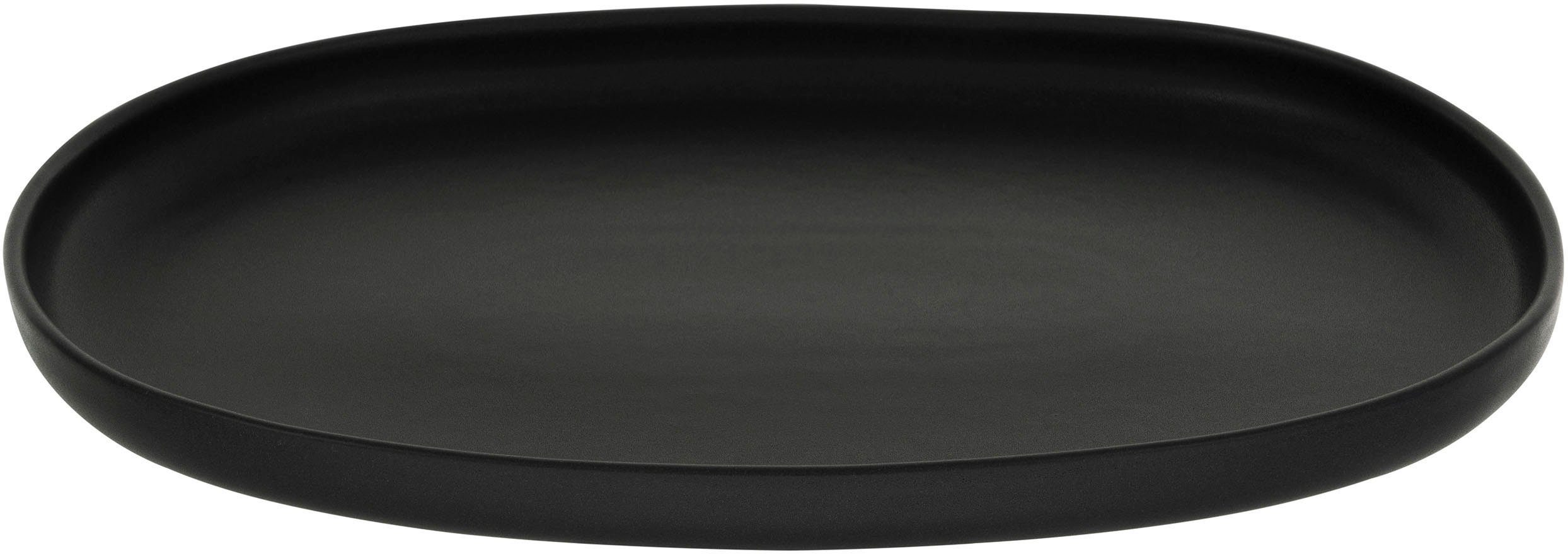 CreaTable Servierplatte Uno Black, Steinzeug, (1-tlg), Premiumproduktion "Made in Europe" mit seidenmatter Glasur, 33 cm