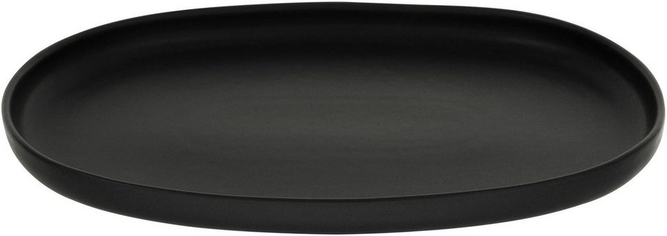 CreaTable Servierplatte Uno Black, Steinzeug, (1-tlg), Premiumproduktion  \