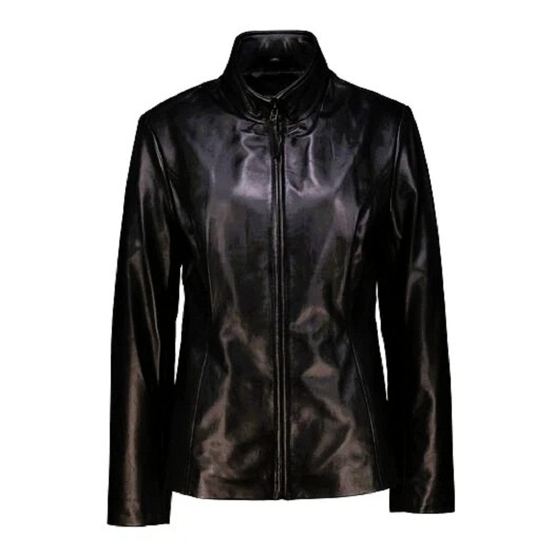 Costume National Lederjacke Costume National Jacke, Costume National CNC WOMAN LEATHER JACKET. in Unifarbe, Slin Fit, Stehkragen