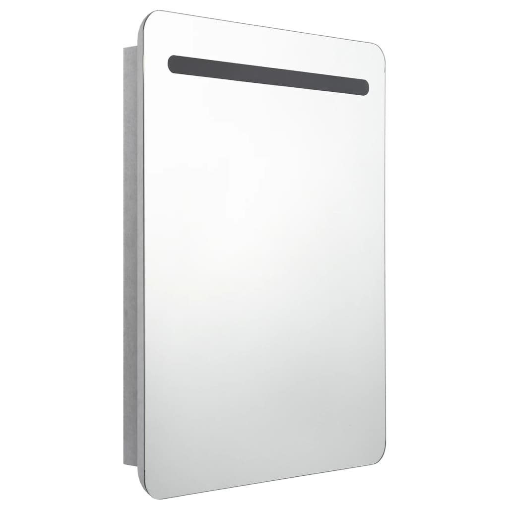 vidaXL Betongrau cm LED-Bad-Spiegelschrank 60x11x80 (1-St) Badezimmerspiegelschrank