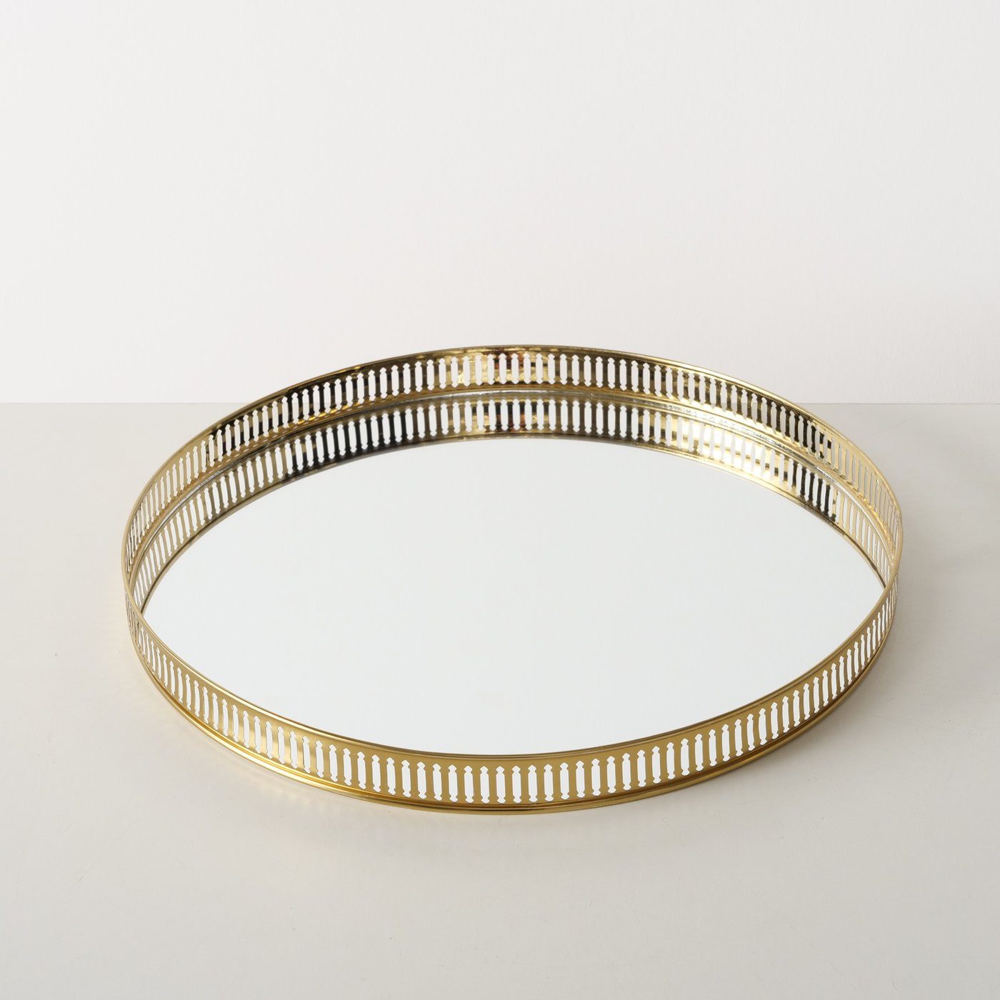 BOLTZE Tabletttisch Tabletttisch/Beistelltisch aus Metall mit Spiegelfläche gold 47 cm von