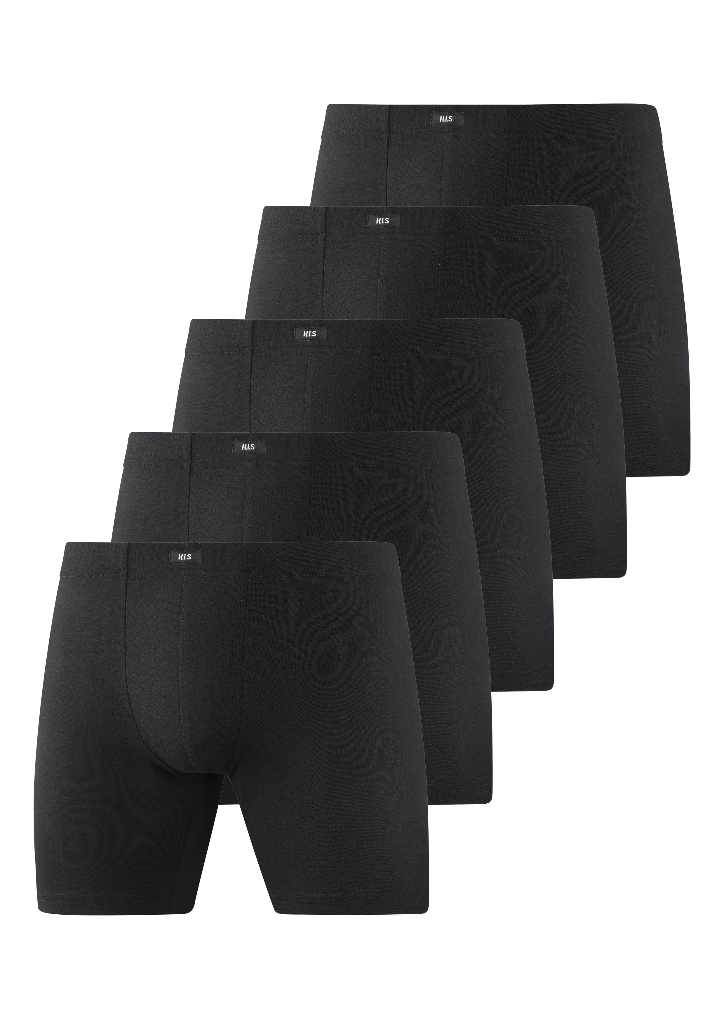H.I.S Langer Boxer (Packung, 5-St) Boxershorts für Herren, mit Logo am Bund günstig online kaufen