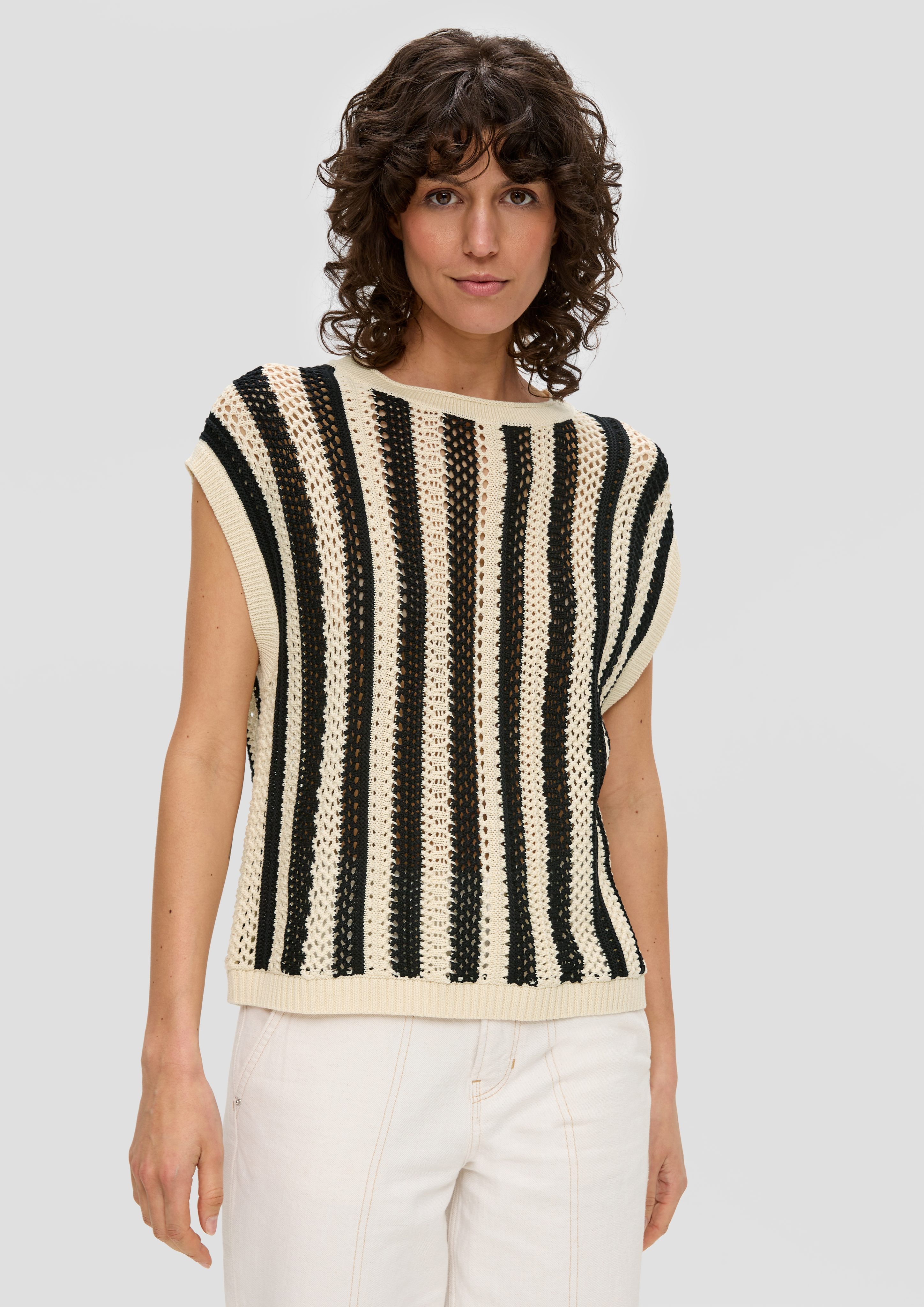 Pullunder Ärmelloses Stricktop aus Baumwolle mit überschnittenen Schultern