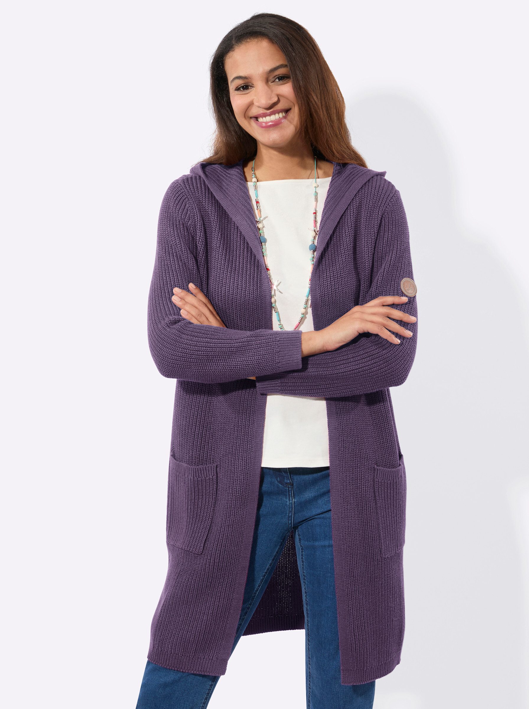 Witt Strickjacke Strickmantel Langarm Ripp