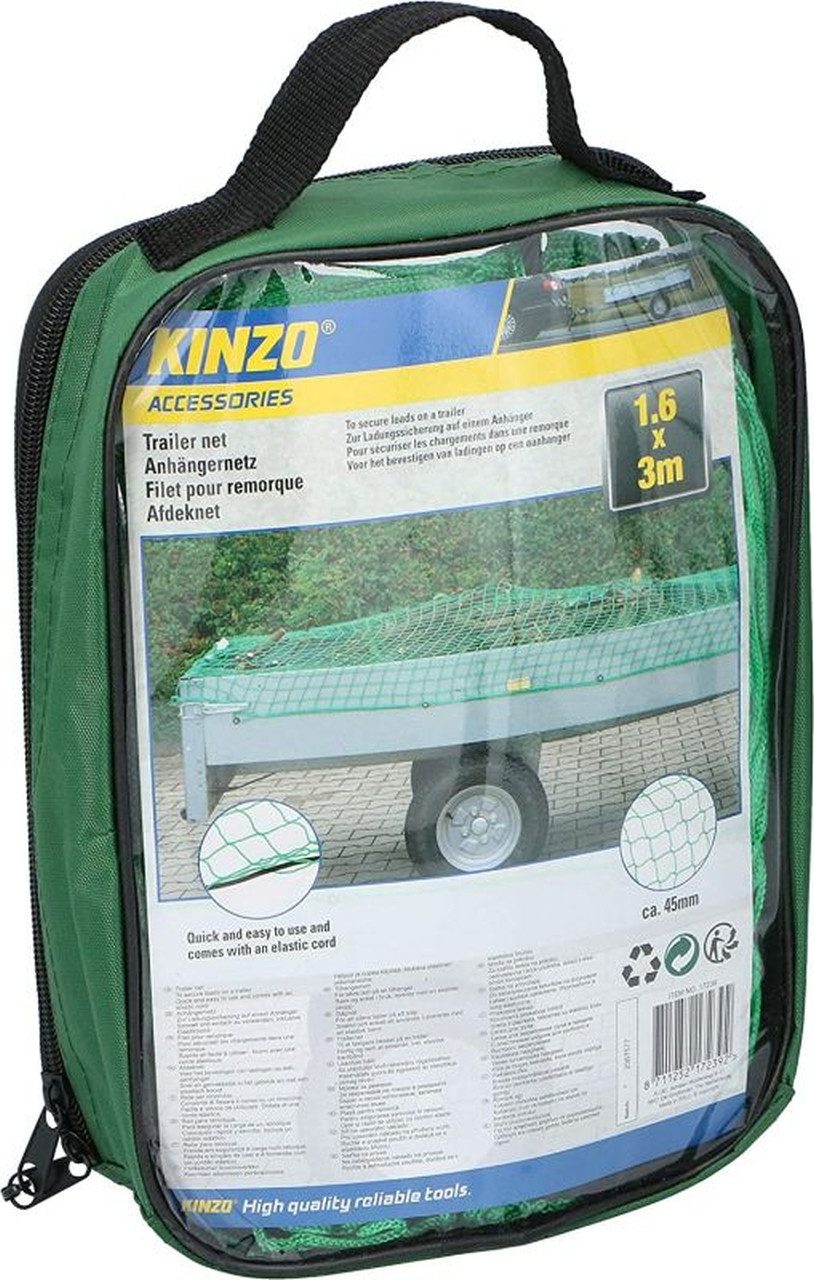 EDCO Anhängernetz KINZO Anhängernetz 1,6×3m Ladungssicherungsnetz mit elastischem Gummiz, BxL: 1.60x3.00 m