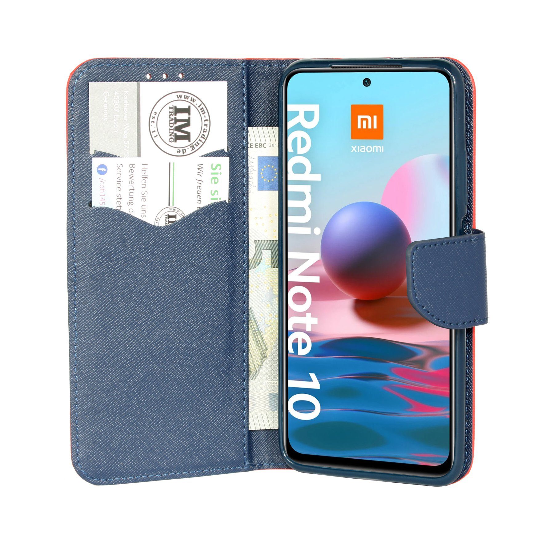 cofi1453 Handyhülle Buch Tasche "Fancy" XIAOMI REDMI NOTE 10S, Kunstleder Schutzhülle Handy Wallet Case Cover mit Kartenfächern, Standfunktion