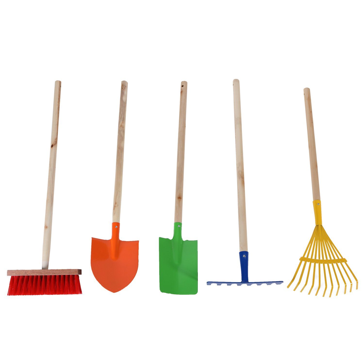 Home4Living Kinder-Gartenset Kinder Gartengeräte Set 5 teilig Schaufel Besen Harke Rechen, (Kinder-Gartengeräte Set 5-teilig, 5-tlg), 5-teilig