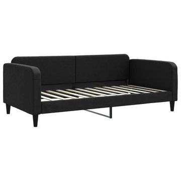 furnicato Bett Tagesbett mit Matratze Schwarz 100x200 cm Stoff