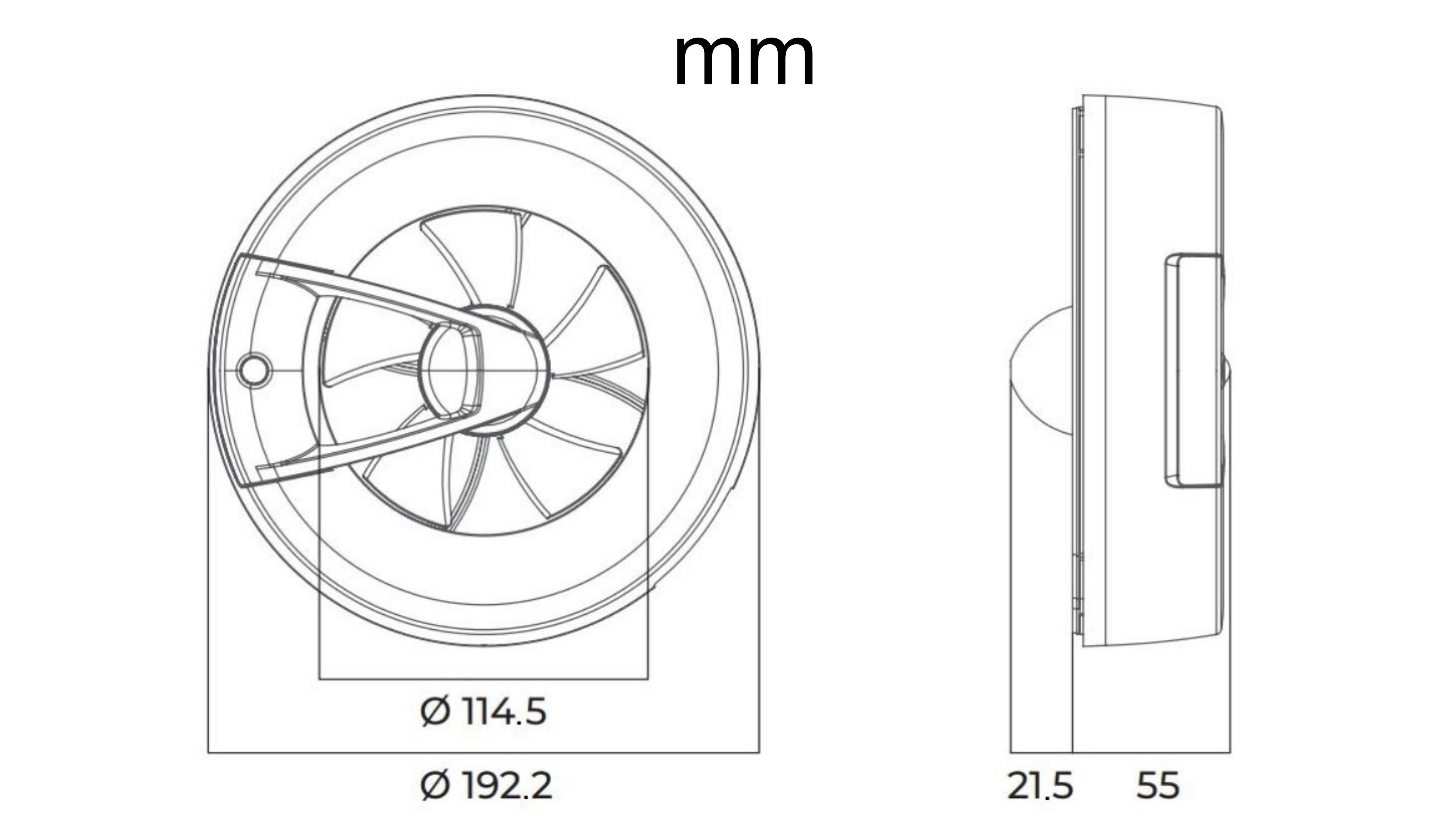 Vents Wandventilator Kleinraumventilator Arc Smart Schwarz 125, Per App steuerbar