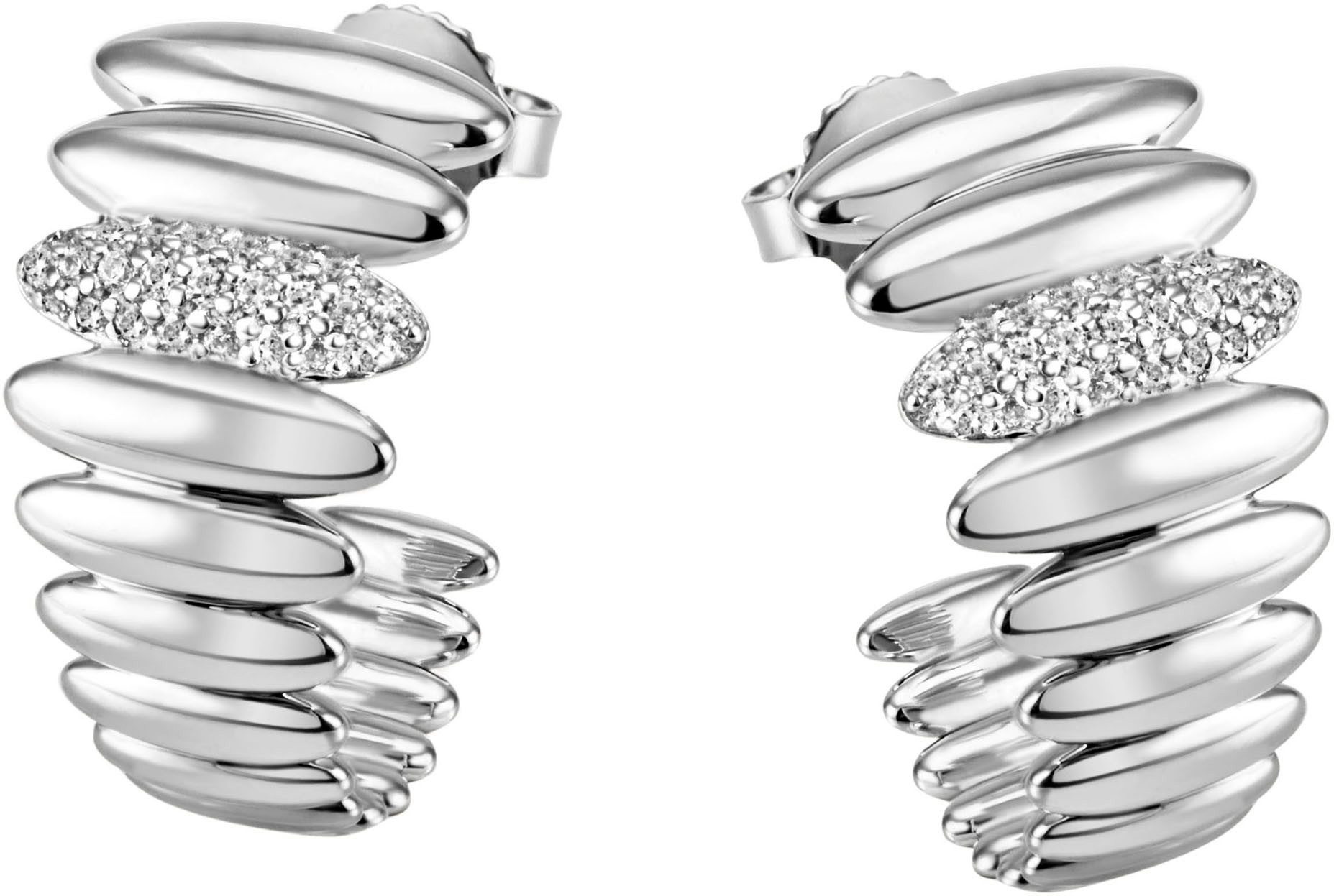 Paar Creolen Schmuck Geschenk Silber 925 Ohrschmuck Ohrringe