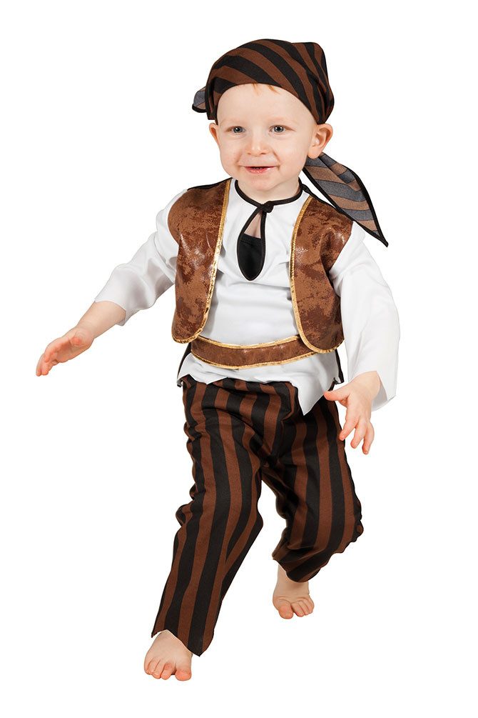 Karneval-Klamotten Piraten-Kostüm Kleinkinder Piratenkapitän Komplett hochwertig, Baby Kostüm Seeräuber Jungen Freibeuter Pirat Gruppenkostüm
