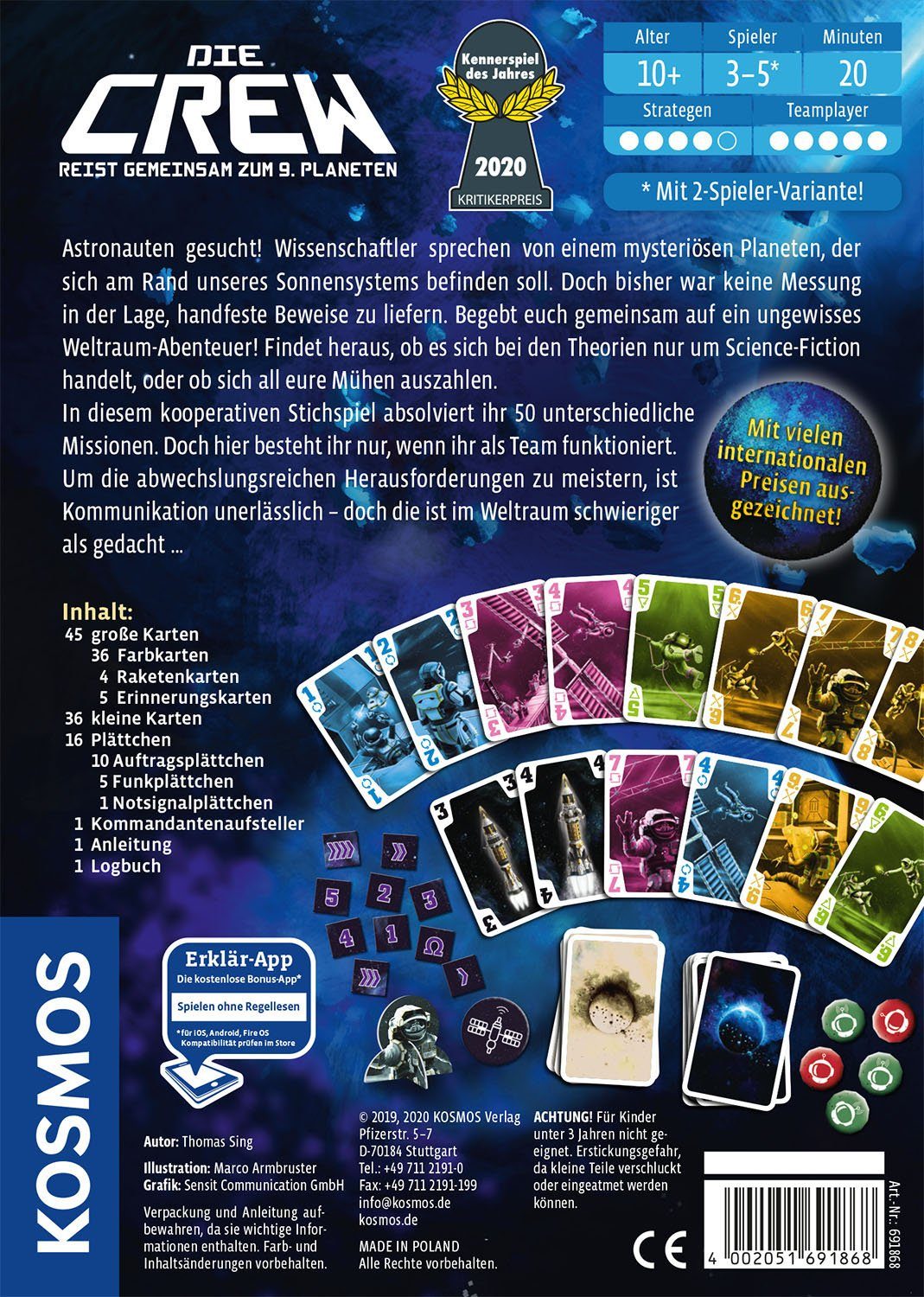 Kosmos Spiel Die Crew - Auf der Suche nach dem 9. Planeten, Kartenspiel, Made in Europe
