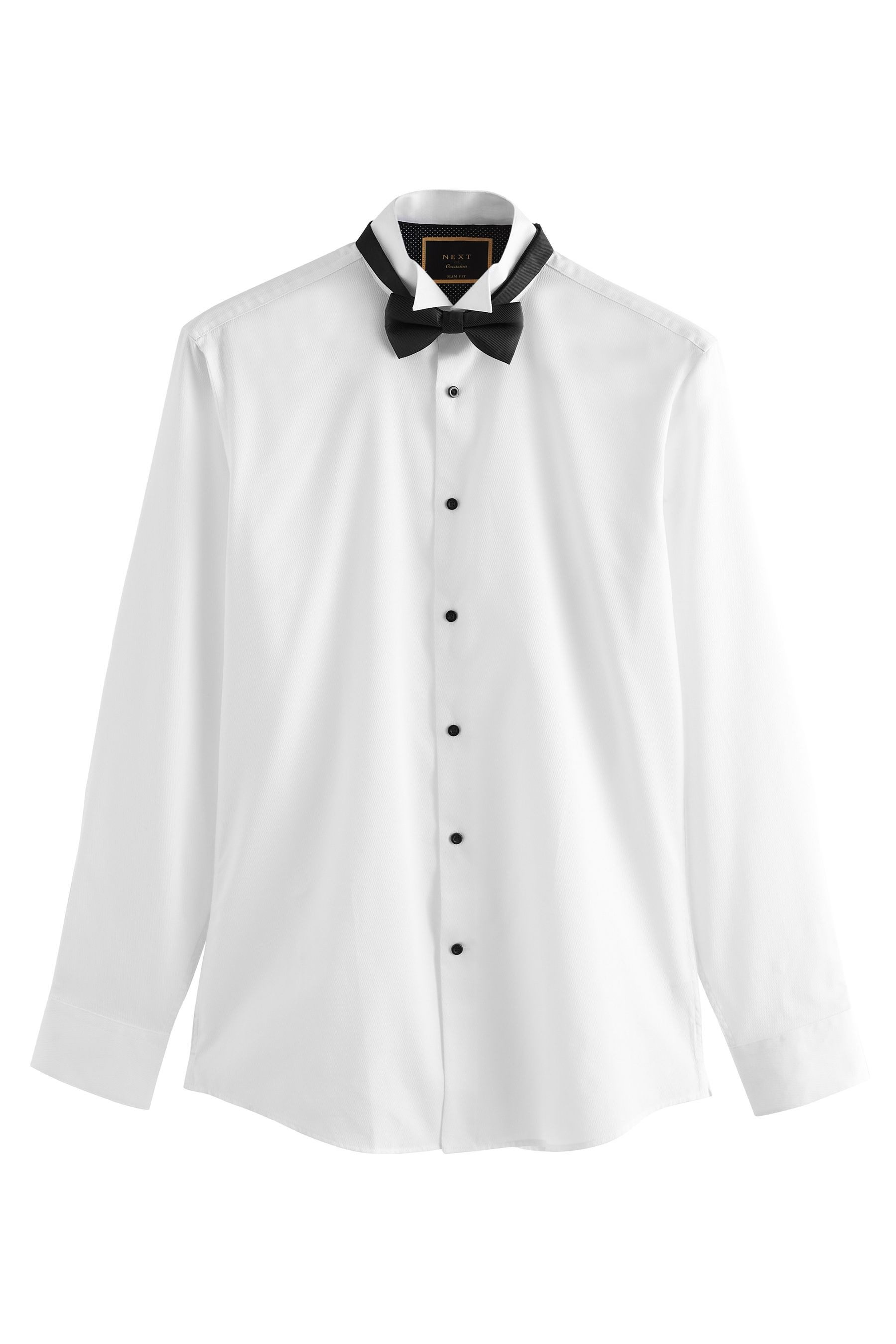 Langarmhemd Slim Fit Langarhemd mit Fliege im Set