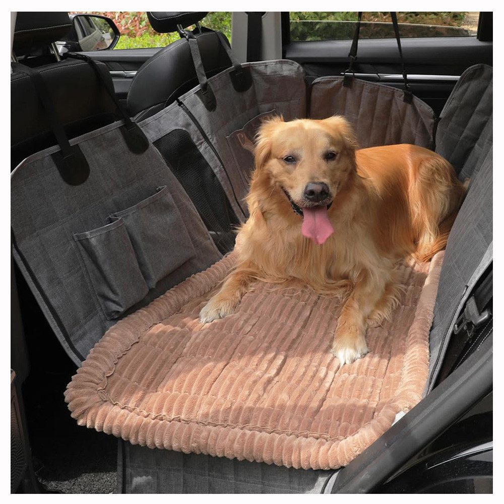 Ledander Tier-Autoschondecke Tierdecke Autoschondecke Hund Rücksitz 62x137cm, 2in1 Hundedecke für Auto Rückbank & Kofferraum mit Seitenschutz