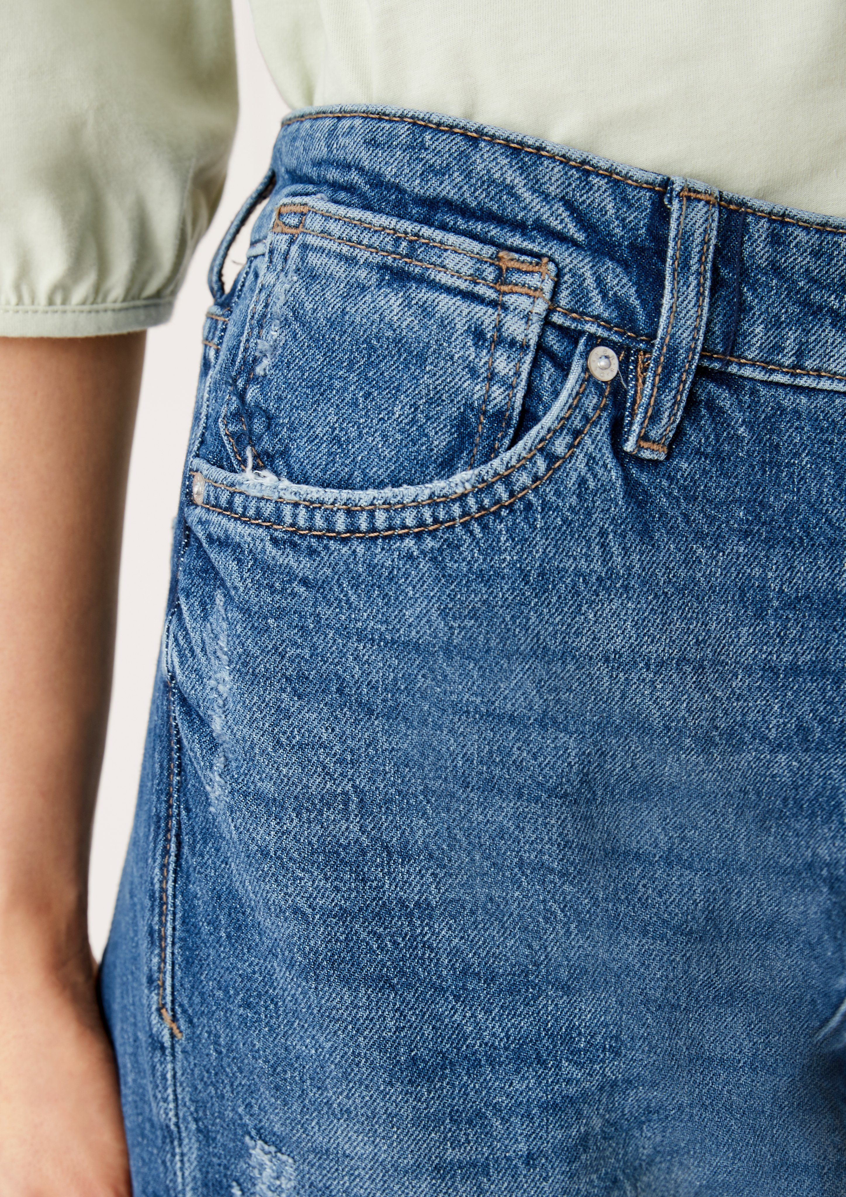 7/8-Jeans Regular: Boyfriend Jeans Waschung günstig online kaufen