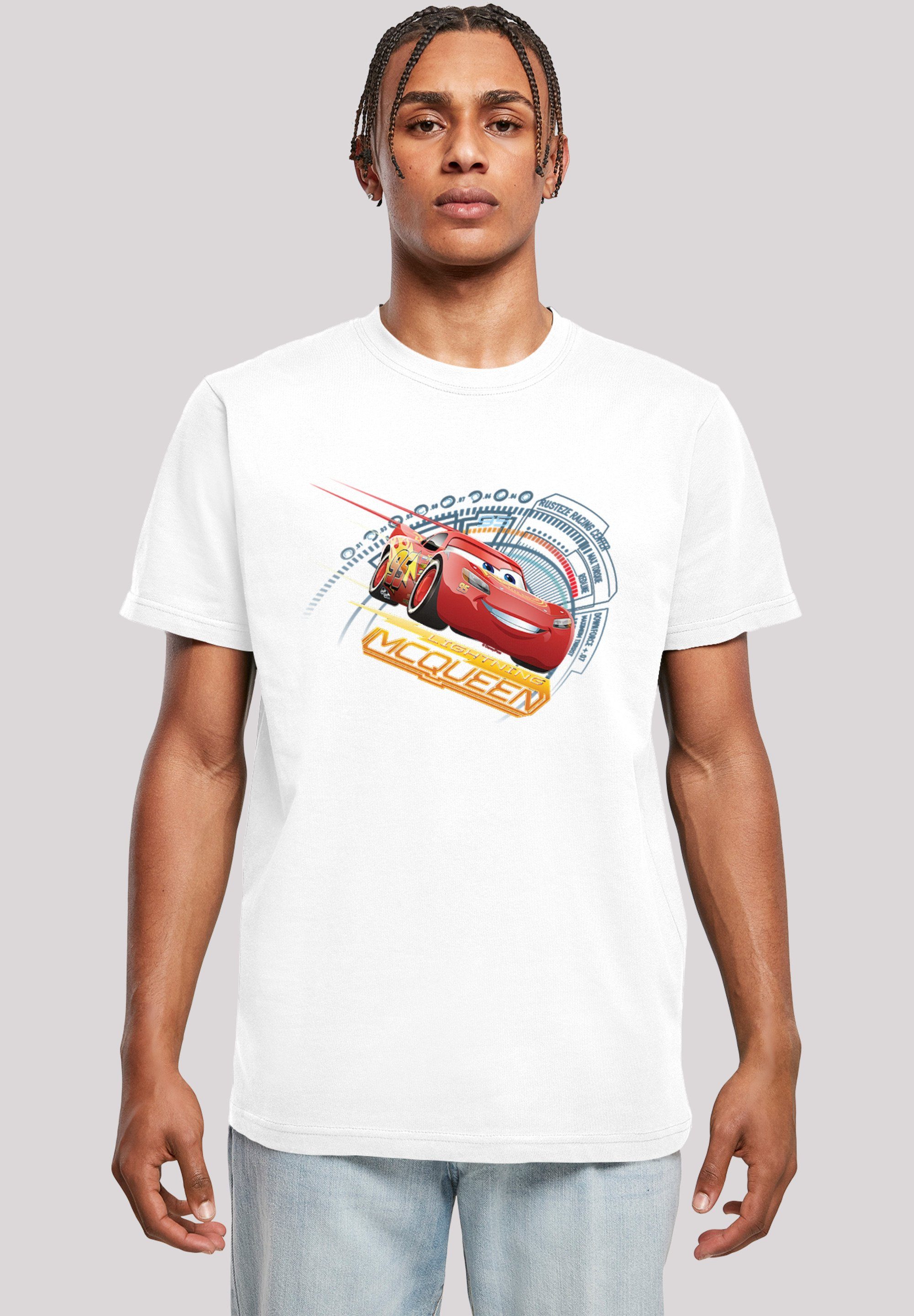 F4NT4STIC T-Shirt Disney Cars Lightning McQueen Herren,Premium Merch,Regular-Fit,Basic,Bedruckt weiß
