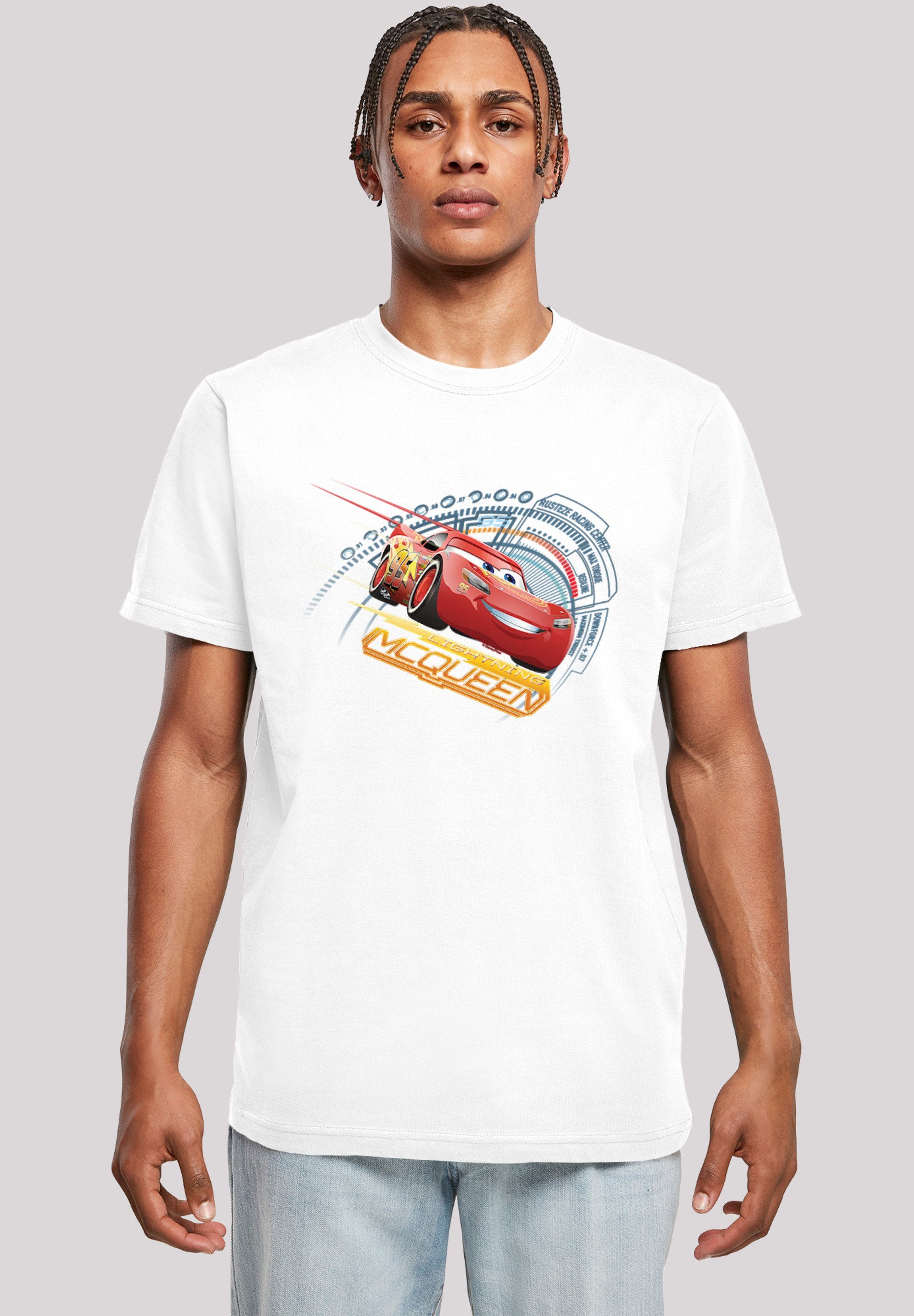 T-Shirt McQueen Disney weiß F4NT4STIC Cars Lightning Herren,Premium Merch,Regular-Fit,Basic,Bedruckt