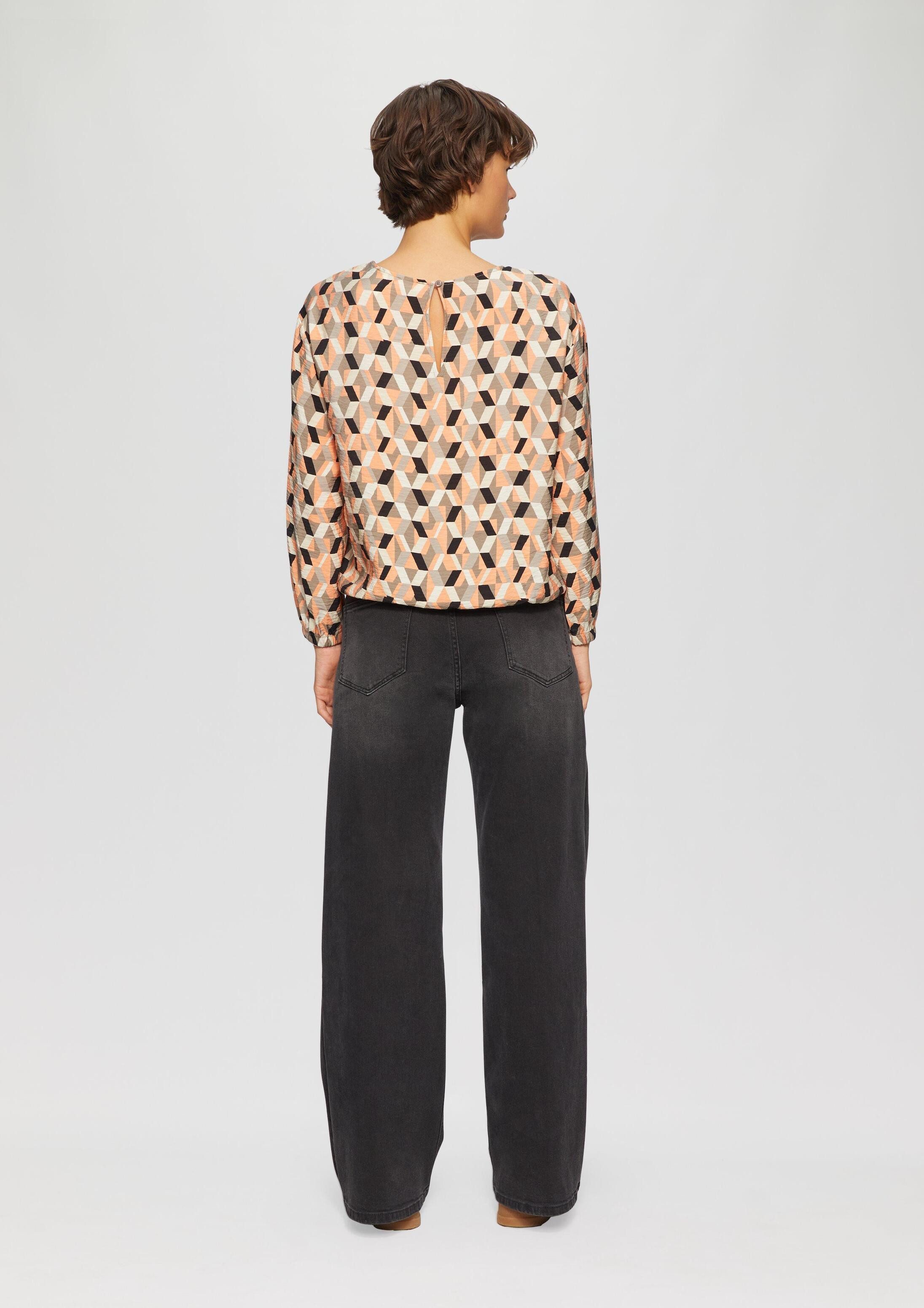 s.Oliver Langarmbluse Bluse Viskosemix-Bluse in O-Shape