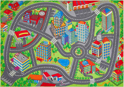 Kinderteppich Street, Andiamo, rechteckig, Höhe: 5 mm, Straßen-Spiel-Teppich, weiche Spielunterlage, rutschhemmend