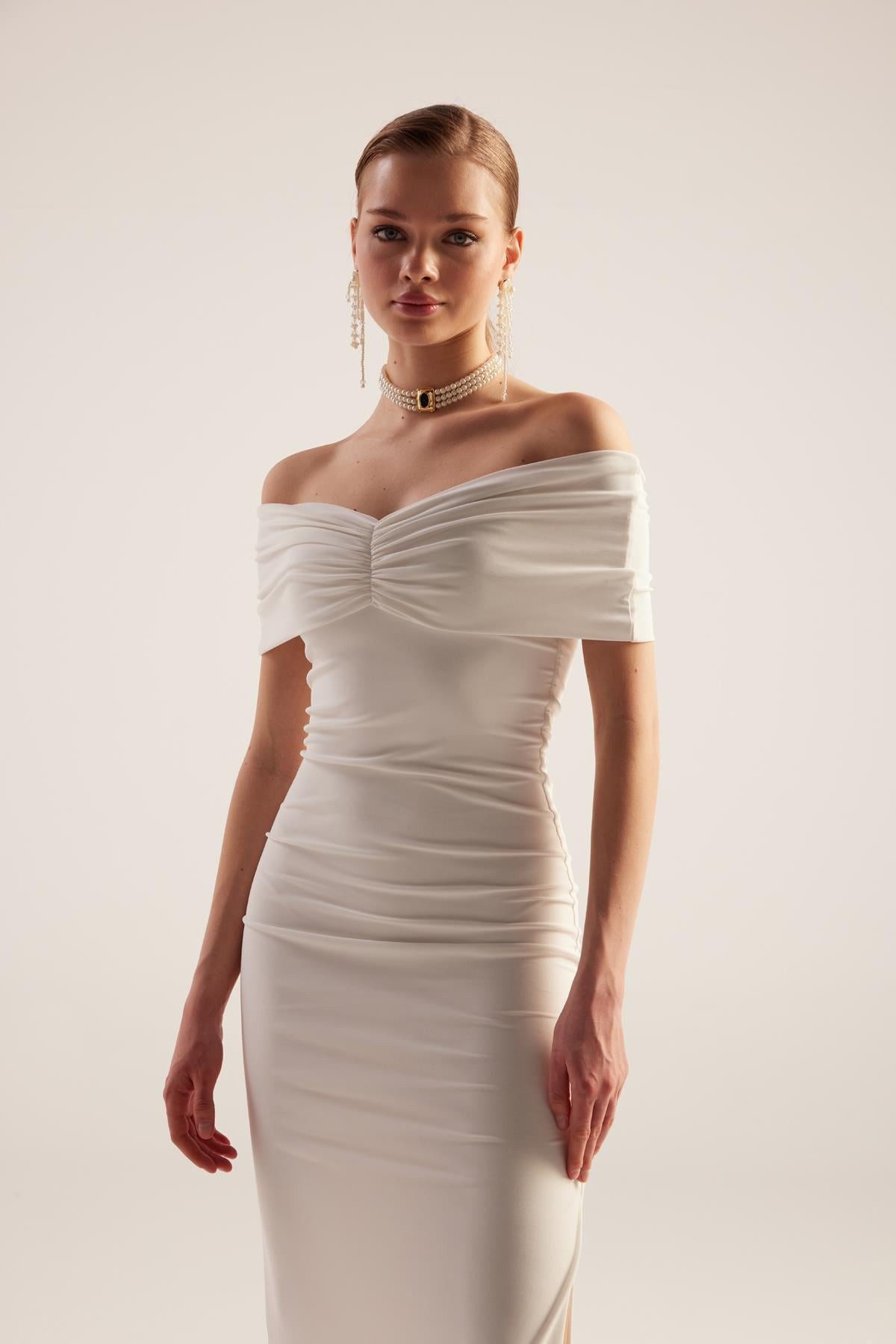 HOLLY LOLLY Midikleid Langes Leila Kleid mit Schlitz