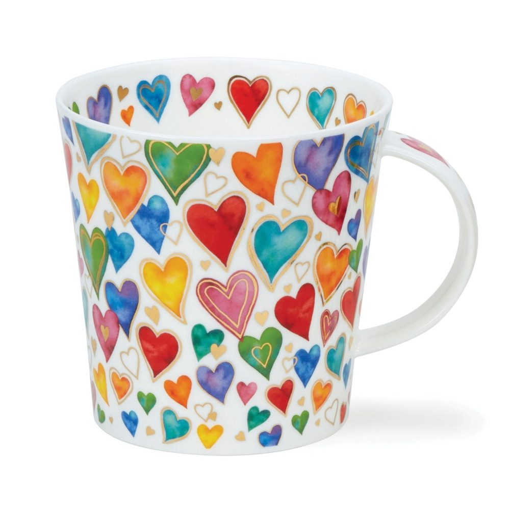 Dunoon Tasse Dazzle Hearts Cairngorm 0,48 l Fine Bone China Porzellan