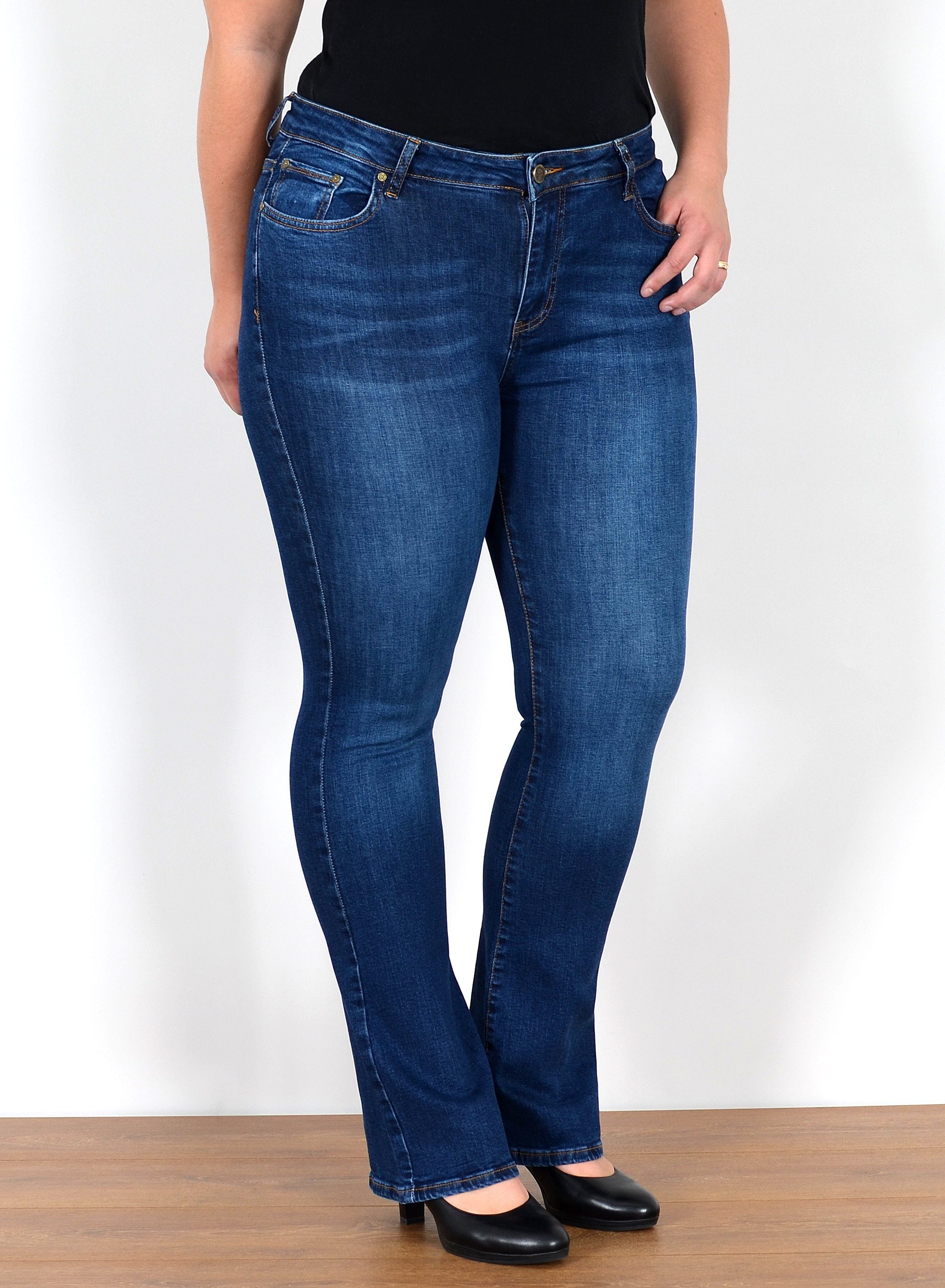ESRA Bootcut-Jeans Stretch Jeans Damen High günstig online kaufen