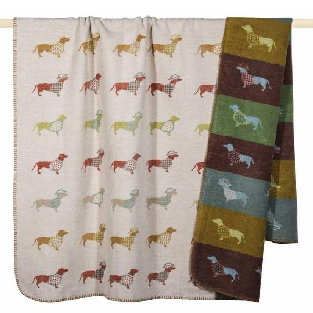 Wohndecke PAD Decke Dackel Hund Beige (150x200cm), PAD günstig online kaufen