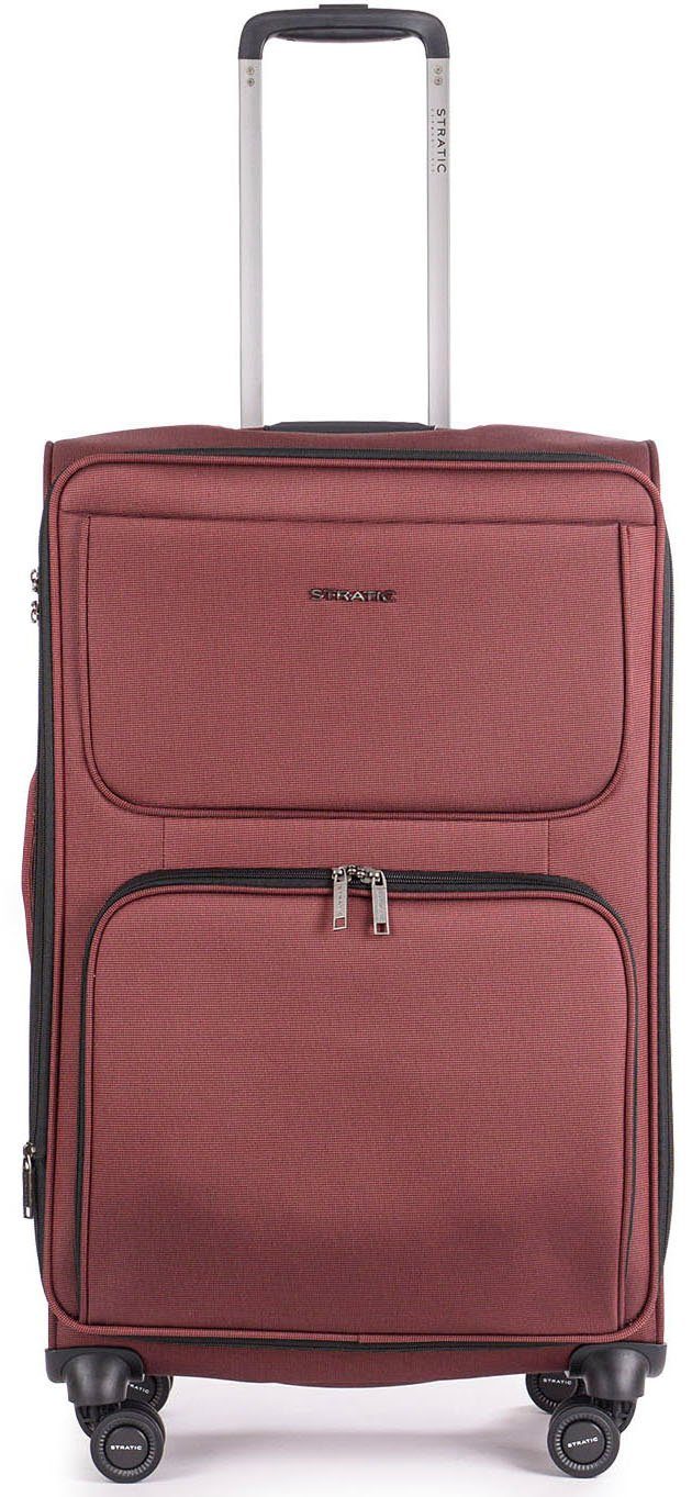 Stratic Weichgepäck-Trolley Bendigo Light + M, redwine, 4 Rollen, Reisekoffer großer Koffer Aufgabegepäck TSA-Zahlenschloss