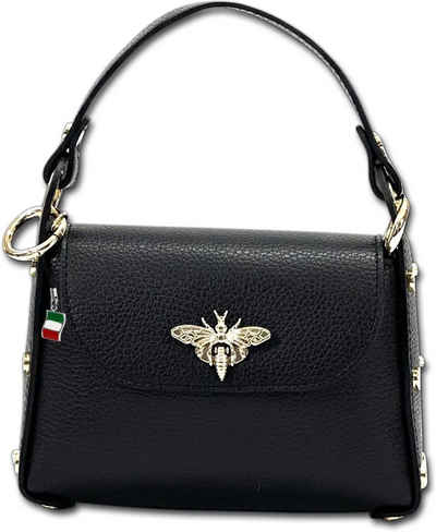 FLORENCE Umhängetasche Florence Umhängetasche Biene Damen (Umhängetasche, Umhängetasche), Damen Tasche Echtleder schwarz, Made-In Italy