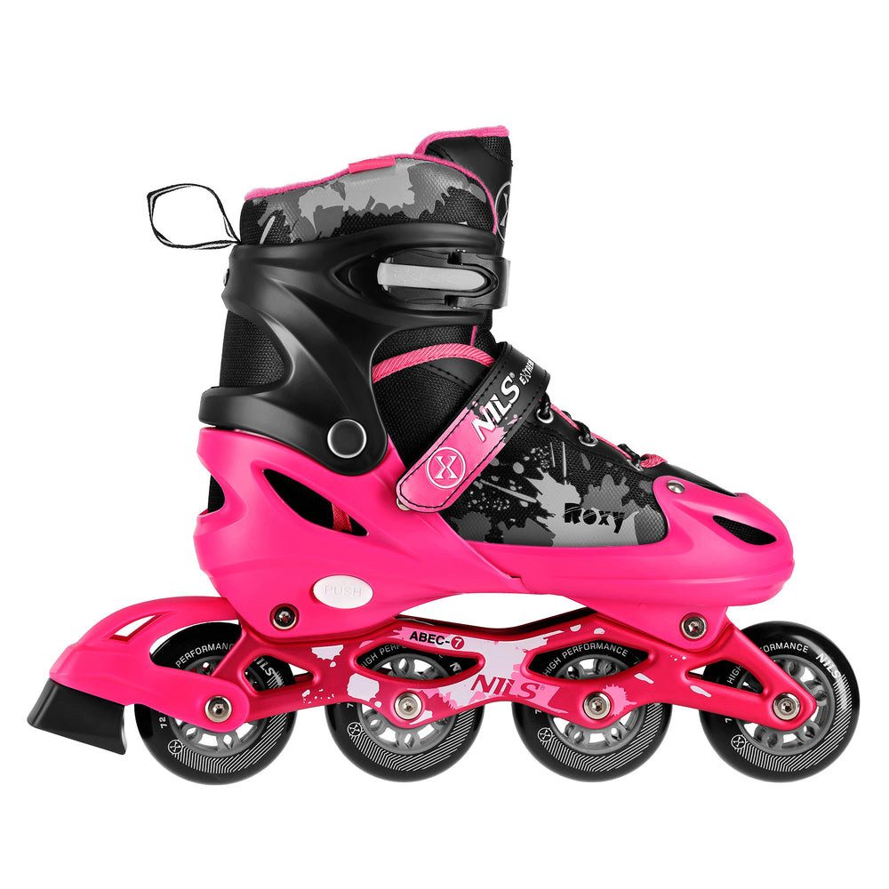 NILS EXTREME Inlineskates Inliner Rollschuhe Schlittschuhe, (Spar-Set, 2-St., 31-34), verstellbar, ABEC 7, PU-Rollen, Bremse, belüftet