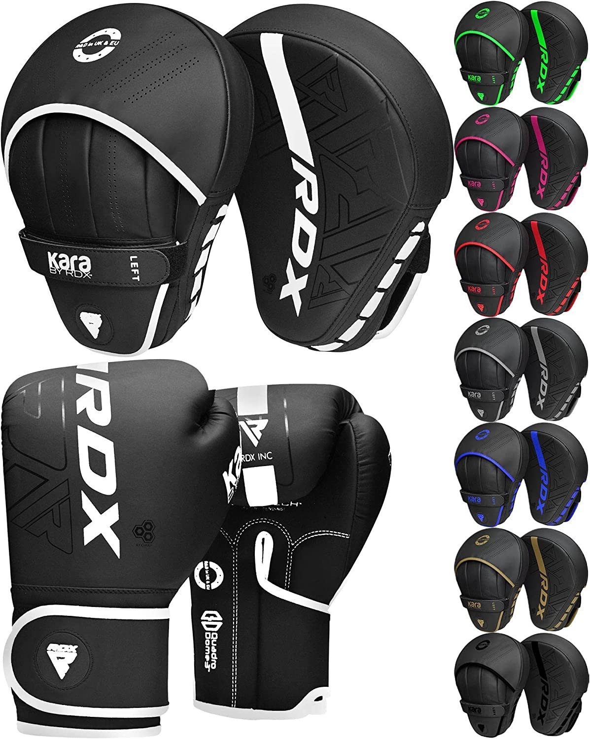 RDX Sports Junior Kinder Fokus Boxen Muay Handschuhe Pads Mitts RDX Thai WHITE Kinderboxhandschuhe