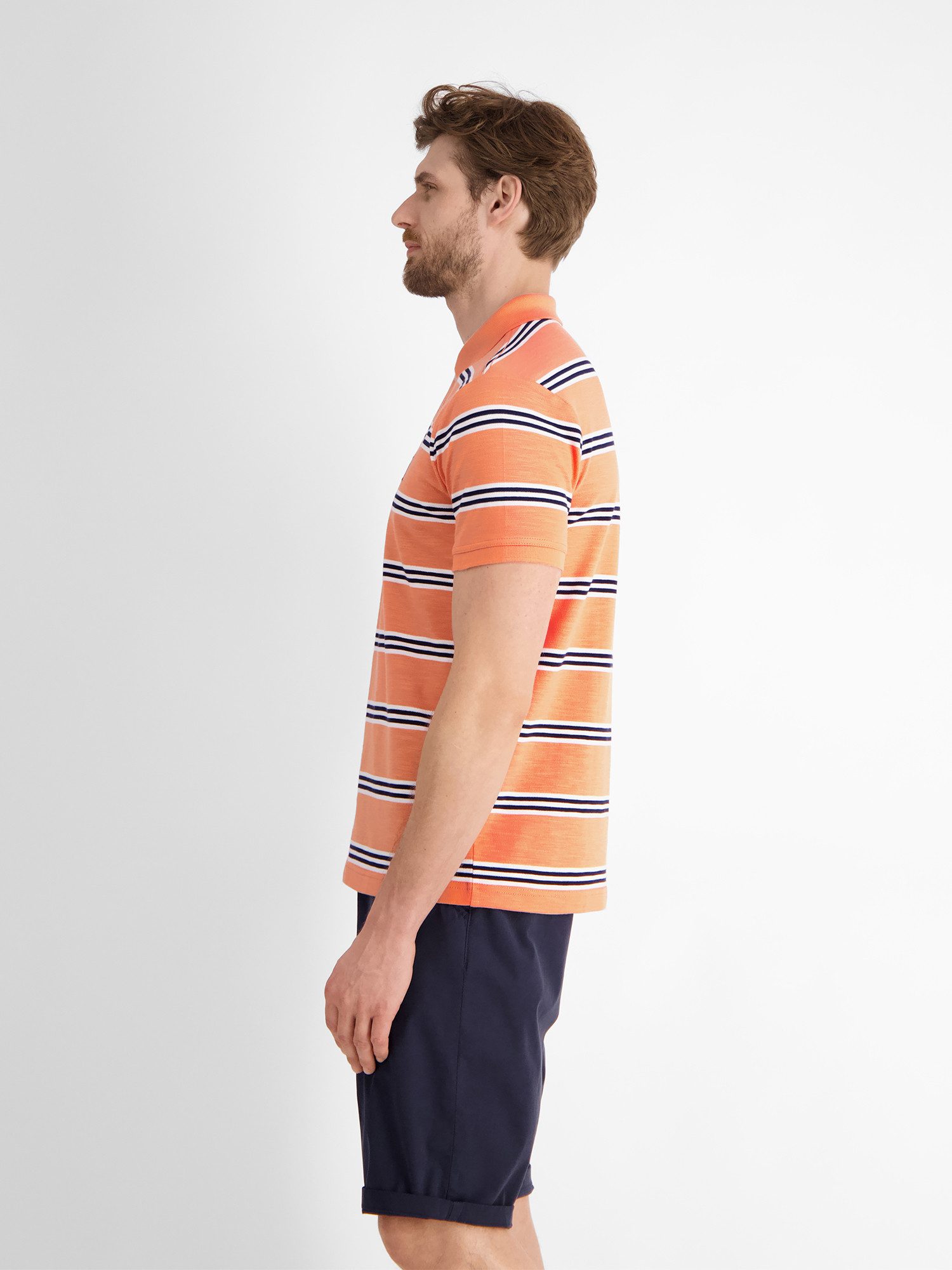 LERROS Poloshirt Herren Poloshirt in Rugby-Optik