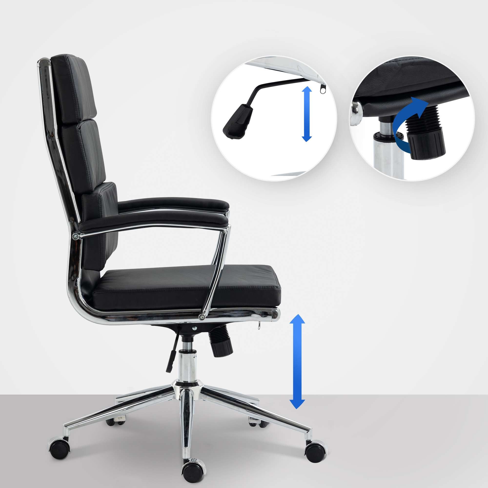 furnicato Bürostuhl Cleveland 107-115x61x65 cm schwarz (1 St)