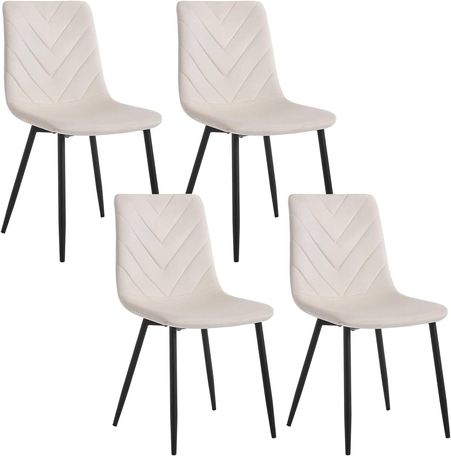 EUGAD Esszimmerstuhl (4 St), Samtstuhl mit Metallbeinen,150 kg belastbar günstig online kaufen