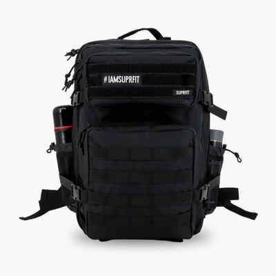 SF SUPRFIT Sportrucksack Military Backpack - Black, Öffnet sich flach bis zu 180 Grad