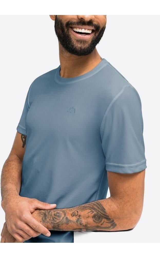 Maier Sports T-Shirt Walter (Polyester, Feuchtigkeitstransport) stormblau Herren