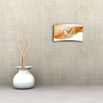 dixtime Wanduhr Abstrakt apricot Designer Wanduhr modernes Wanduhren Design leise (Einzigartige 3D-Optik aus 4mm Alu-Dibond)