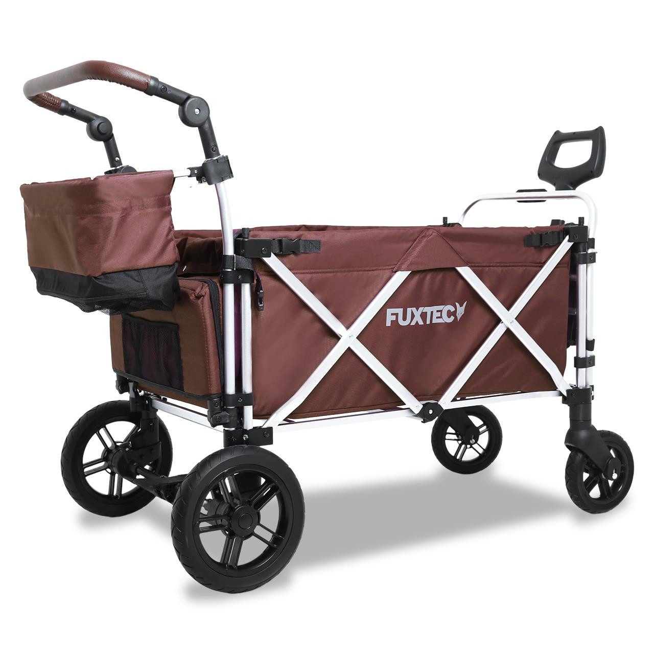 FUXTEC Bollerwagen FX-CTL950, Teleskop-Zugstange, 75 kg Belastbarkeit, großer Innenraum, kippsicher