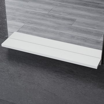 SONNI Badmöbel-Set mit Waschbecken,Unterschrank und Spiegel Badezimmermöbel, mit Hochschrank 4-teilig 60cm Hochglanz Grau/Weiß für kleine Bäder