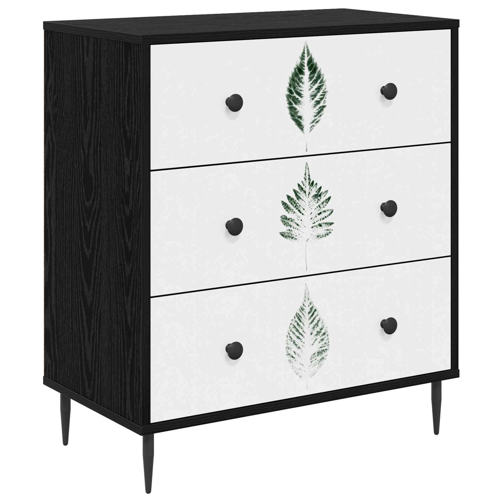 vidaXL Schranksystem Kommode HANAU Grünes Blättermuster 66 x 36,5 x 76 cm (1-St)