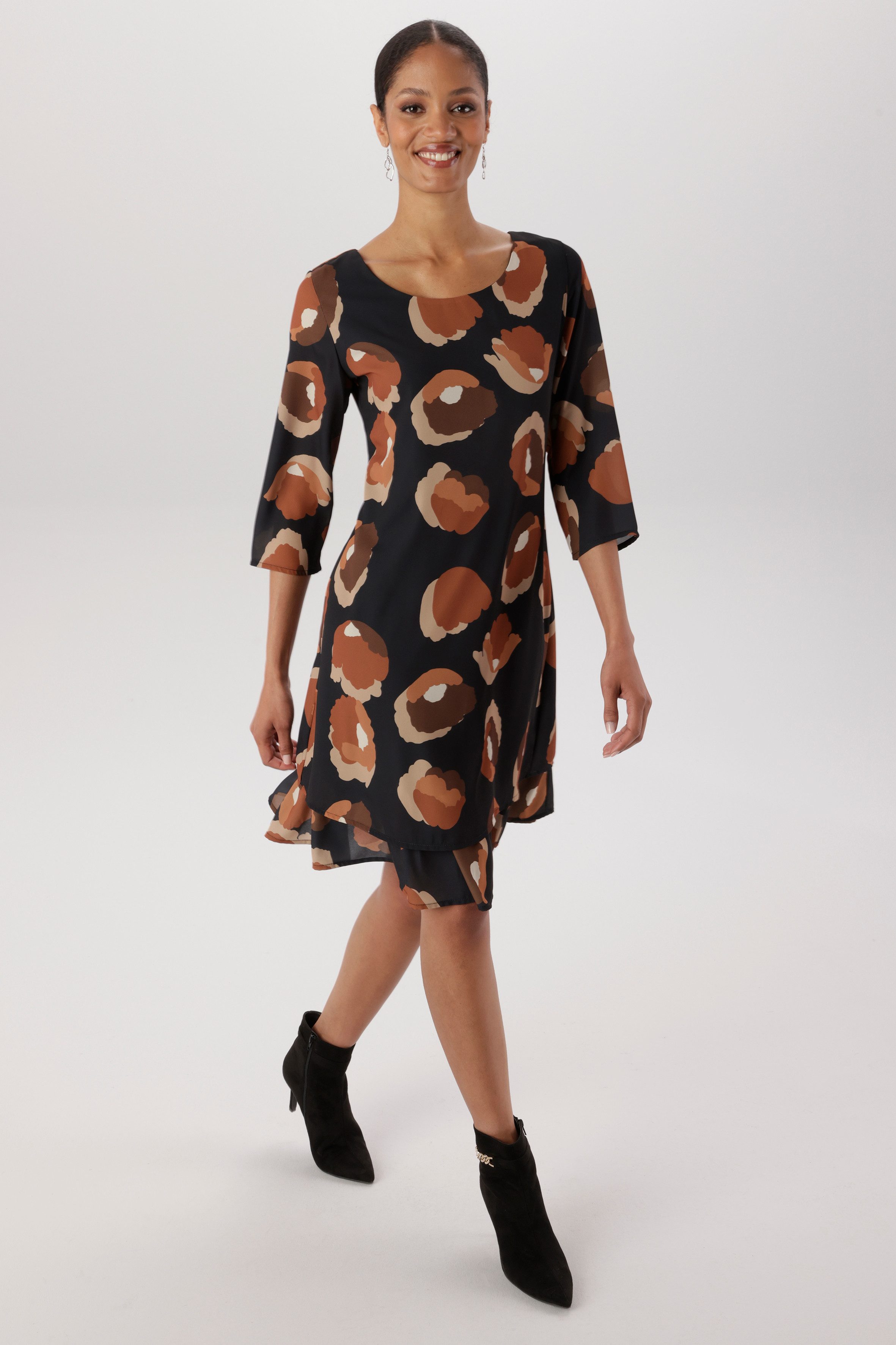 Aniston SELECTED Chiffonkleid aus zartem Chiffon im Lagenlook und gefüttert - NEUE KOLLEKTION