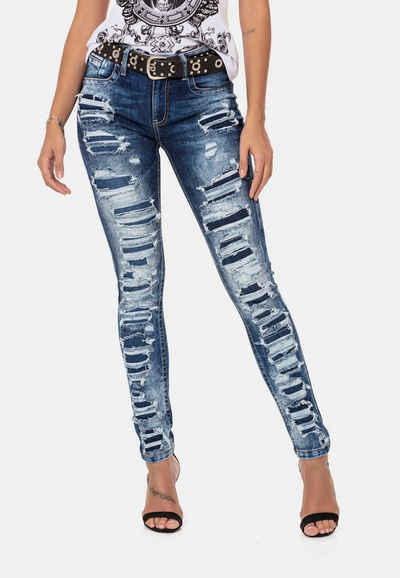 Cipo & Baxx Slim-fit-Jeans mit coolen Destroyed-Elementen