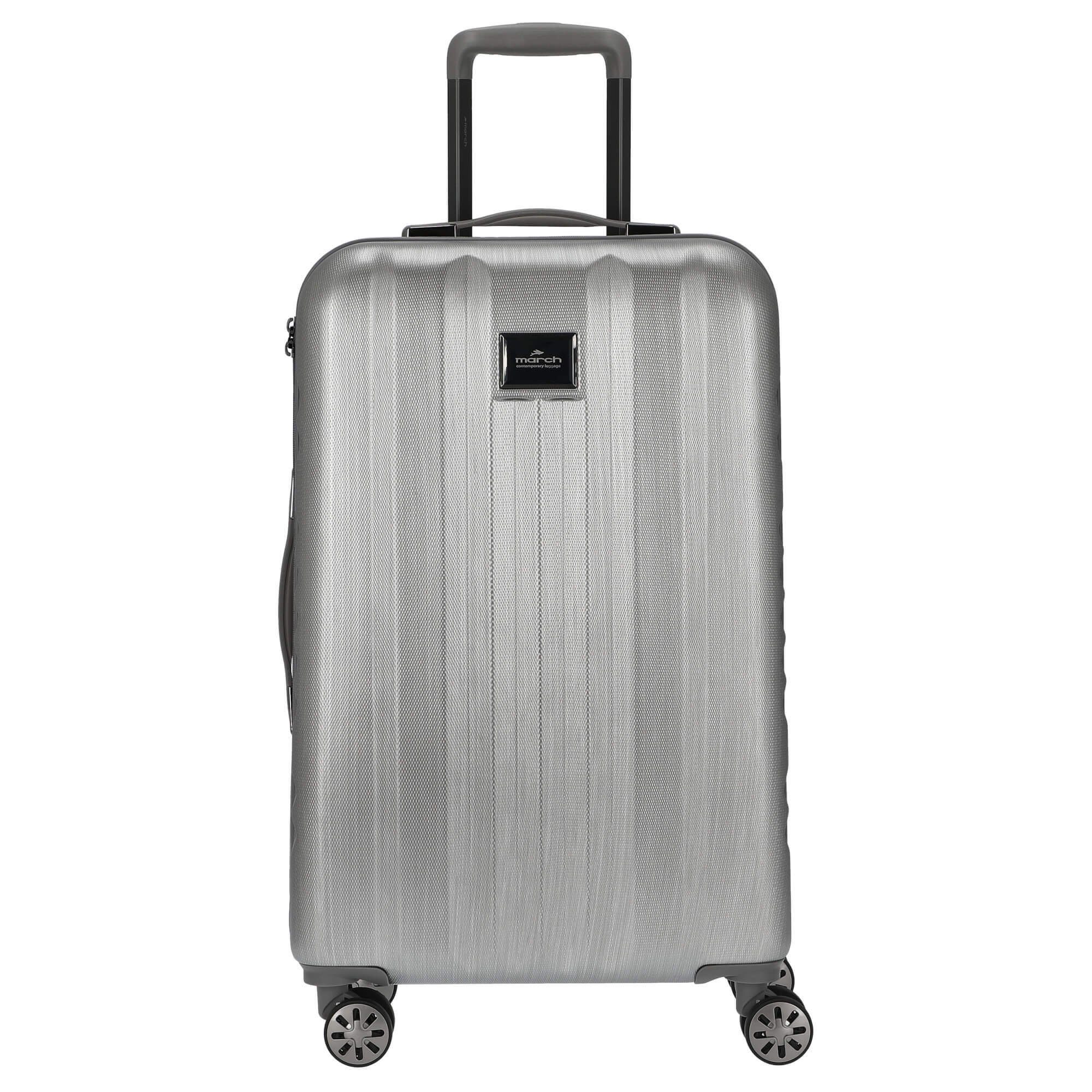 March15 Trading Trolley Fly brushed - 4-Rollen-Trolley M 65 cm, 4 Rollen silver brushed
