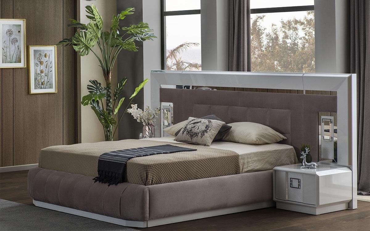 Bett Komplettes Made 2x In Luxus JVmoebel Schlafzimmer-Set Set Modern Schlafzimmer Europe Möbel, Nachttisch