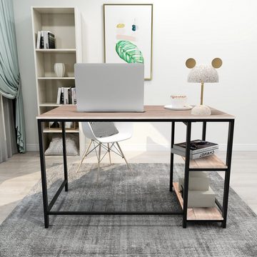 GLIESE Computertisch Schreibtisch, Computertisch mit Schrank, 120x60x75cm
