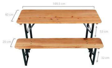 Stagecaptain Bierzeltgarnitur BBK-110 Hirschgarten Kinder-Festzeltgarnitur 110 cm, (10-tlg., 10 x Bank, 5 x Tisch), kleine Sitzgelegeneheit für Kinder, extra niedrig (Tischhöhe: 53 cm)