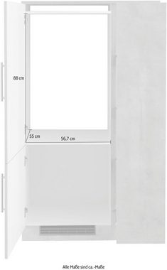 wiho Küchen Küche Cali, Kühlumbauschrank mit Stauraum, wahlweise mit E-Geräten, Breite 90 cm